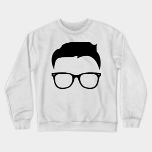 Nerd glasses with hairs Crewneck Sweatshirt